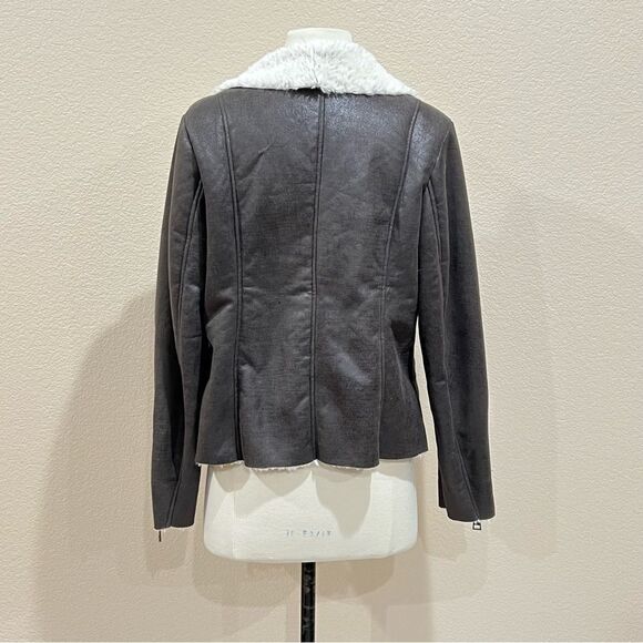 Soft Surroundings Taupe Faux Suede Sherpa Lined Jacket Size Small - Picture 5 of 10